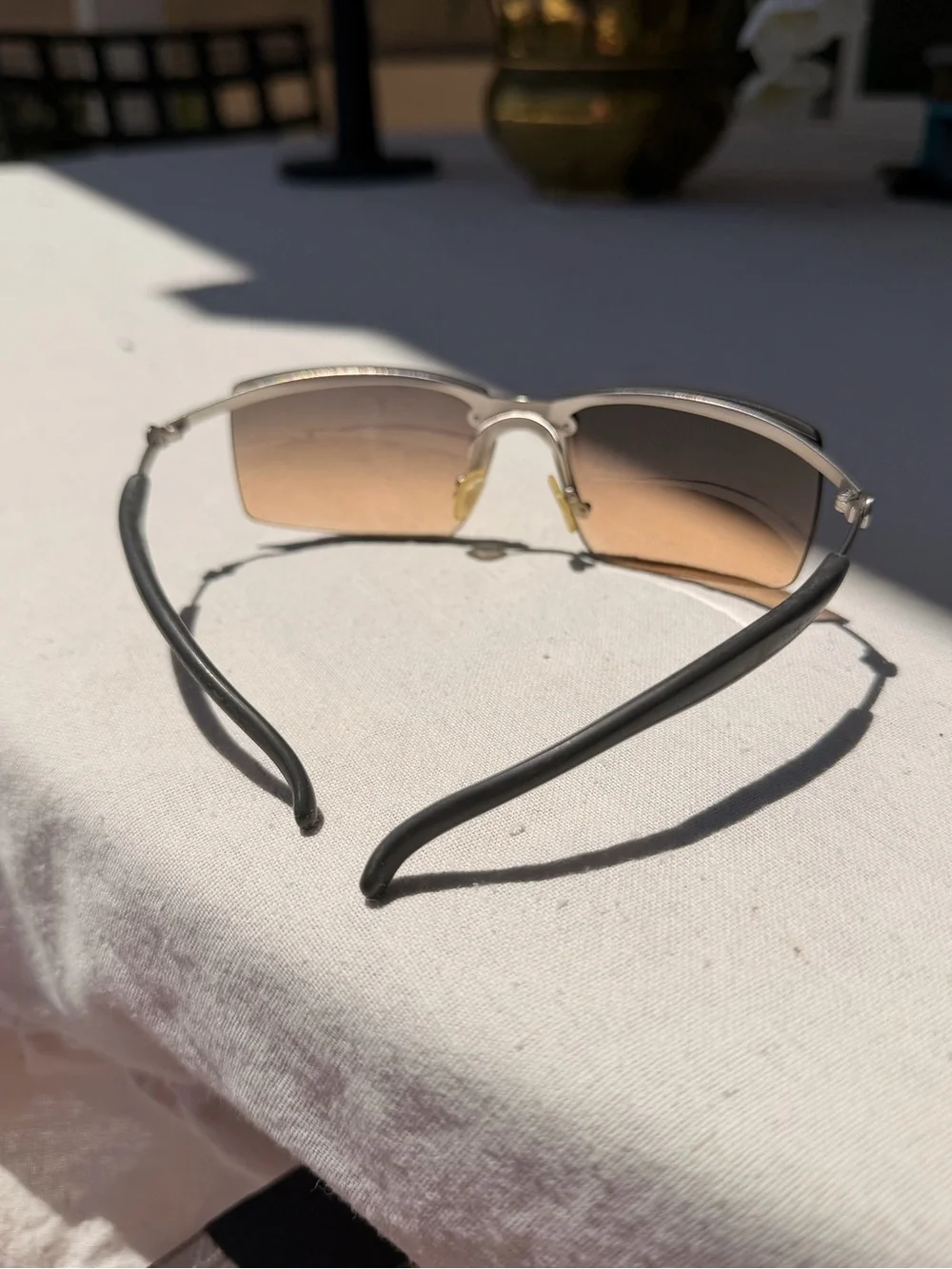 CHANEL Brown Gradient Rimless Sunglasses
